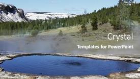  Presentation with hot spring - Colorful theme enhanced with mammoth hot spring backdrop and a gray colored foreground