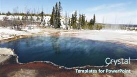  Presentation with hot spring - Presentation design enhanced with mammoth hot spring background and a ocean colored foreground