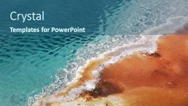  Presentation with hot spring - Presentation having mammoth hot spring background and a ocean colored foreground