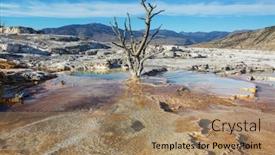  Presentation with hot springs - Presentation theme enhanced with mammoth hot springs in yellowstone np usa background and a coral colored foreground