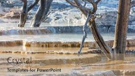  Presentation with hot springs - PPT theme consisting of mammoth-hot-springs-in-yellowstone background and a coral colored foreground