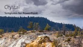  Presentation with yellowstone - Colorful presentation design enhanced with mammoth-hot-springs-in-yellowstone backdrop and a light gray colored foreground