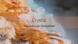  Presentation with hot springs - Beautiful PPT layouts featuring mammoth-hot-springs-in-yellowstone backdrop and a coral colored foreground