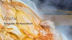  Presentation with hot springs - Cool new presentation theme with mammoth-hot-springs-in-yellowstone backdrop and a coral colored foreground