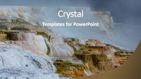  Presentation with hot springs - Cool new PPT layouts with mammoth hot springs in yellowstone np usa backdrop and a seafoam green colored foreground