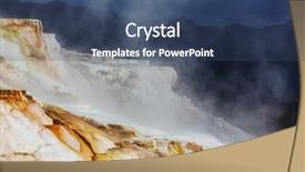  Presentation with hot springs - Amazing presentation theme having mammoth hot springs in yellowstone np usa backdrop and a ocean colored foreground