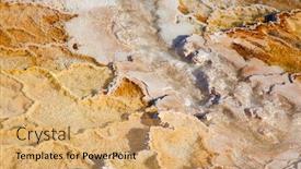  Presentation with hot springs - Amazing presentation theme having mammoth-hot-springs backdrop and a coral colored foreground