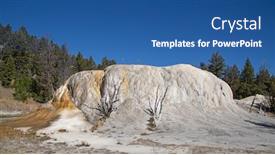  Presentation with yellowstone - Presentation consisting of mammoth-hot-springs background and a ocean colored foreground