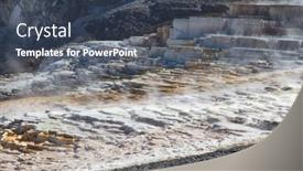  Presentation with hot springs - PPT theme consisting of mammoth-hot-springs background and a ocean colored foreground