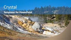  Presentation with hot springs - Cool new PPT theme with mammoth-hot-springs backdrop and a teal colored foreground