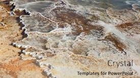  Presentation with hot springs - PPT theme consisting of mammoth-hot-springs background and a mint green colored foreground