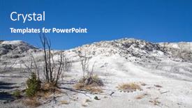  Presentation with yellowstone - Presentation design featuring mammoth-hot-springs background and a teal colored foreground