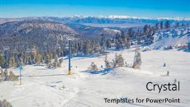  Presentation with snow mountain - Slide deck enhanced with mammoth mountain in california background and a light gray colored foreground