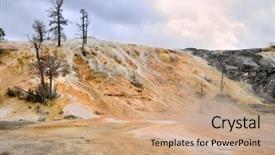  Presentation with yellowstone - PPT layouts enhanced with mammoth springs yellowstone national park wyoming background and a coral colored foreground