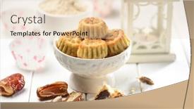  Presentation with recipe - Slide deck enhanced with mamoul-recipe-with-ingredients-date background and a lemonade colored foreground