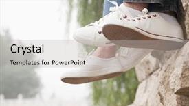  Presentation with feet - Cool new slides with forget-me-not blue flowers backdrop and a ocean colored foreground.