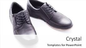  Presentation with men shoes - Slide set featuring new man - men's leather shoes with laces background and a white colored foreground