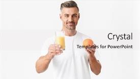  Presentation with rainbow over orad - Colorful presentation theme enhanced with man 30s with bristle wear backdrop and a lemonade colored foreground