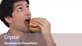  Presentation with burger - Amazing theme having man-about-to-eat backdrop and a coral colored foreground