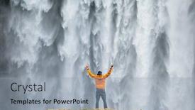  Presentation with beauty - Presentation design with man-admirnig-the-beauty background and a light gray colored foreground