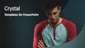  Presentation with stressed - Slide deck consisting of man against wall in darkroom background and a wine colored foreground