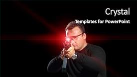  Presentation with laser - Presentation theme with man aiming assault rifle laser background and a black colored foreground