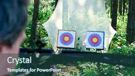  Presentation with targets - Beautiful presentation featuring man aiming crossbow at targets backdrop and a ocean colored foreground