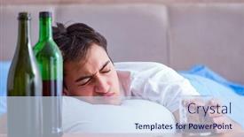  Presentation with alcoholic - Colorful theme enhanced with man-alcoholic-drinking-in-bed backdrop and a sky blue colored foreground