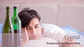  Presentation with alcoholic - Audience pleasing PPT layouts consisting of man-alcoholic-drinking-in-bed backdrop and a lemonade colored foreground