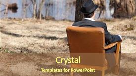  Presentation with woods - Beautiful PPT layouts featuring man alone in the woods sitting on a vintage armchair rear view backdrop and a tawny brown colored foreground