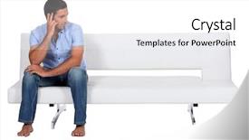  Presentation with alone - Audience pleasing theme consisting of man alone on the couch backdrop and a white colored foreground