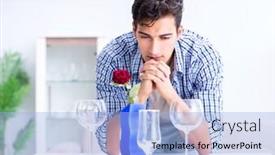  Presentation with alone - Cool new slide deck with man alone preparing for romantic date with his sweetheart backdrop and a light blue colored foreground