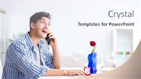  Presentation with alone - Presentation design having man alone preparing for romantic date with his sweetheart background and a sky blue colored foreground