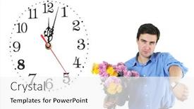  Presentation with bunch - Beautiful presentation theme featuring man-and-bunch-of-flowers backdrop and a white colored foreground