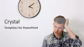  Presentation with clock - Cool new presentation theme with man and clock on wall backdrop and a white colored foreground