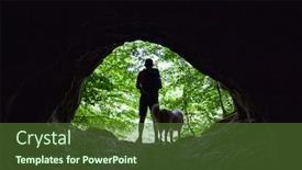  Presentation with cave - Slides consisting of man-and-dog-silhouette background and a tawny brown colored foreground
