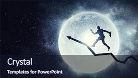  Presentation with fantasy full moon in night - Colorful theme enhanced with man and full moon mixed backdrop and a wine colored foreground