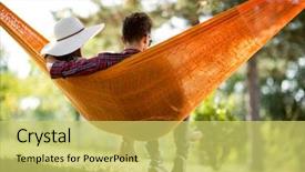  Presentation with mountains forests green forest - Amazing presentation design having man and girl in hammock backdrop and a yellow colored foreground