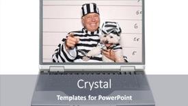  Presentation with police dog - Slide deck featuring man-and-his-dog-under background and a gray colored foreground