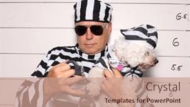  Presentation with police dog - PPT layouts with man-and-his-dog-under background and a coral colored foreground