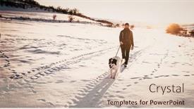  Presentation with white snow - Presentation with man-and-his-happy-white background and a  colored foreground