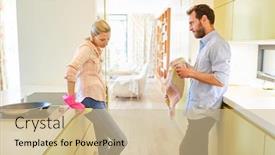  Presentation with frustration - Audience pleasing slides consisting of man-and-housewife-with-frustration backdrop and a soft green colored foreground