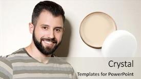  Presentation with clay - Audience pleasing slide set consisting of man and jar of clay backdrop and a soft green colored foreground