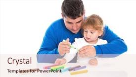  Presentation with home homeschooling - Audience pleasing slide deck consisting of man and little girl painting backdrop and a  colored foreground