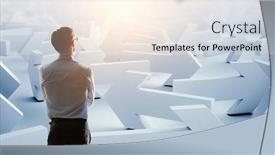  Presentation with maze - Presentation theme consisting of man-and-maze-made background and a cream colored foreground