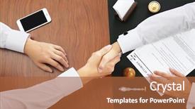  Presentation with notary - Presentation theme with man and notary public shaking background and a red colored foreground