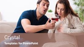  Presentation with alcoholism - Slide set having man-and-pregnant-woman background and a coral colored foreground