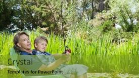  Presentation with fishing - Presentation with man-and-son-fishing-together background and a gold colored foreground