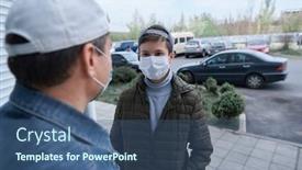  Presentation with viruses - Cool new slides with man-and-teen-boy-posing backdrop and a ocean colored foreground