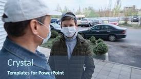  Presentation with viruses - PPT layouts featuring man-and-teen-boy-posing background and a ocean colored foreground